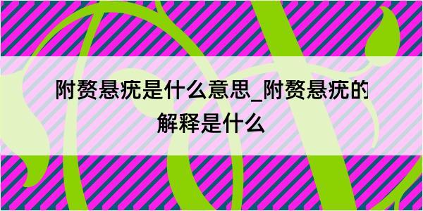 附赘悬疣是什么意思_附赘悬疣的解释是什么