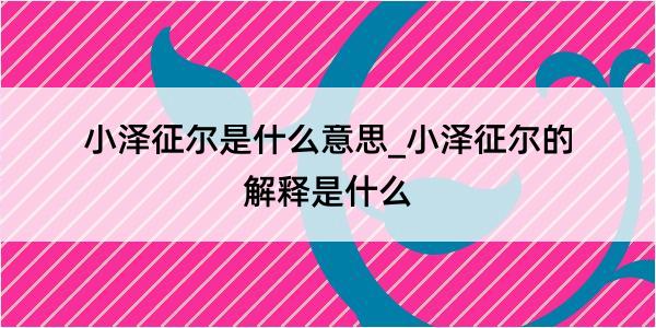 小泽征尔是什么意思_小泽征尔的解释是什么