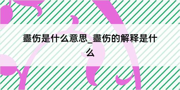 衋伤是什么意思_衋伤的解释是什么