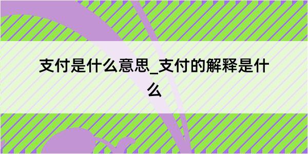 支付是什么意思_支付的解释是什么