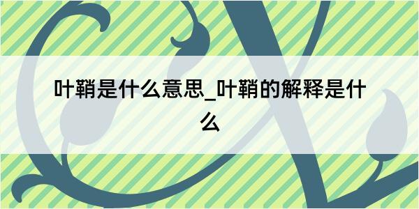 叶鞘是什么意思_叶鞘的解释是什么