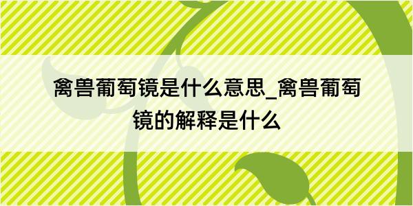 禽兽葡萄镜是什么意思_禽兽葡萄镜的解释是什么