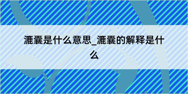 漉囊是什么意思_漉囊的解释是什么