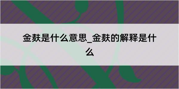 金麸是什么意思_金麸的解释是什么