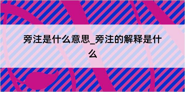 旁注是什么意思_旁注的解释是什么