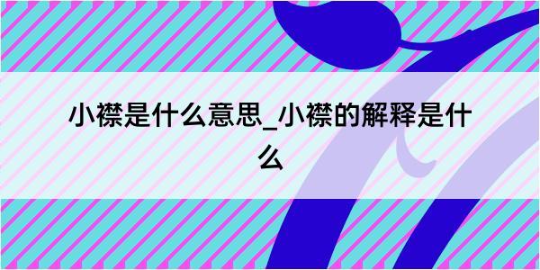 小襟是什么意思_小襟的解释是什么