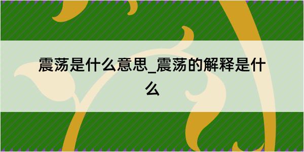 震荡是什么意思_震荡的解释是什么