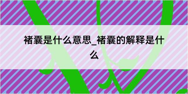 褚囊是什么意思_褚囊的解释是什么