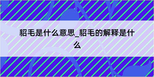 貂毛是什么意思_貂毛的解释是什么