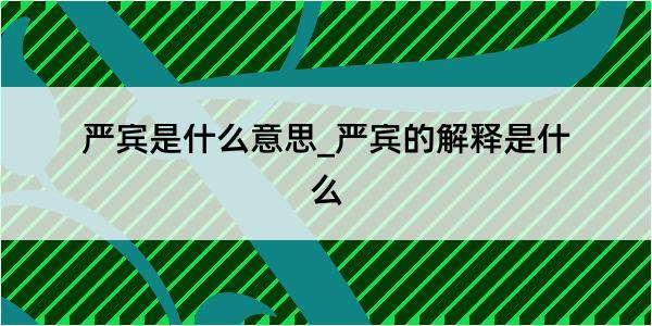 严宾是什么意思_严宾的解释是什么