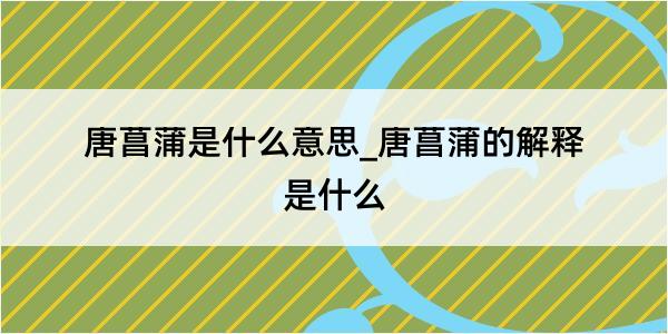 唐菖蒲是什么意思_唐菖蒲的解释是什么