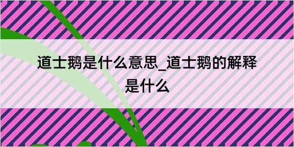 道士鹅是什么意思_道士鹅的解释是什么