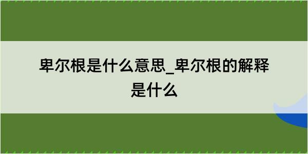 卑尔根是什么意思_卑尔根的解释是什么