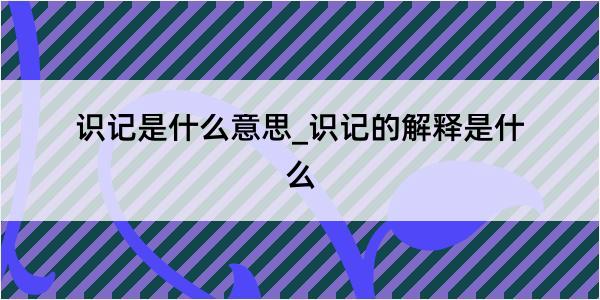 识记是什么意思_识记的解释是什么