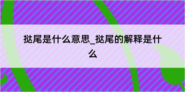 挞尾是什么意思_挞尾的解释是什么