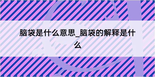 脑袋是什么意思_脑袋的解释是什么