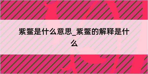 紫鳖是什么意思_紫鳖的解释是什么