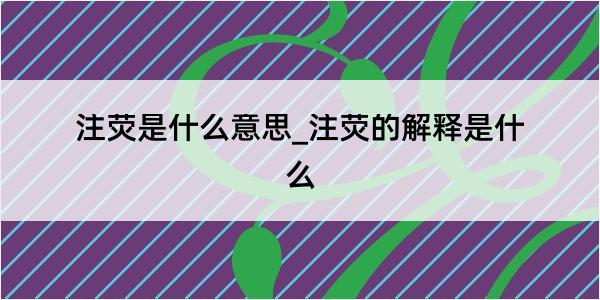 注荧是什么意思_注荧的解释是什么