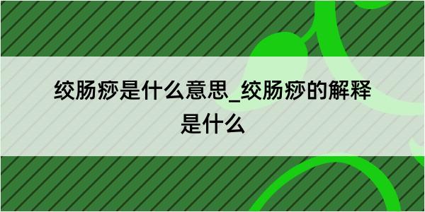 绞肠痧是什么意思_绞肠痧的解释是什么