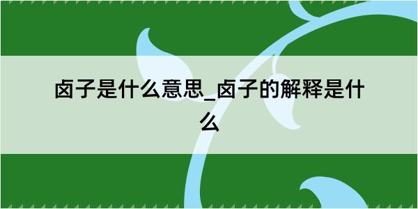 卤子是什么意思_卤子的解释是什么