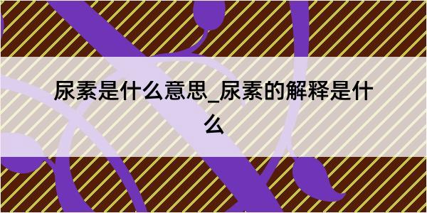 尿素是什么意思_尿素的解释是什么