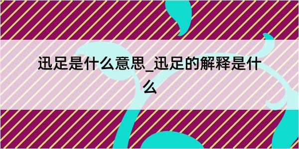 迅足是什么意思_迅足的解释是什么