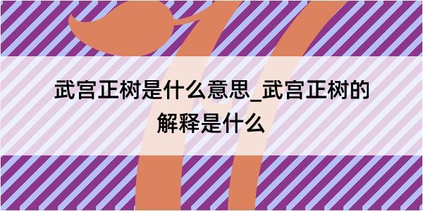 武宫正树是什么意思_武宫正树的解释是什么