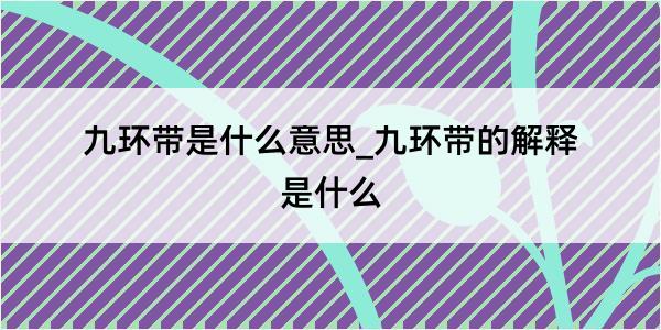 九环带是什么意思_九环带的解释是什么