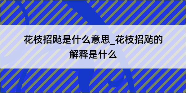 花枝招飐是什么意思_花枝招飐的解释是什么