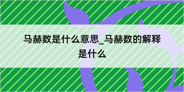 马赫数是什么意思_马赫数的解释是什么