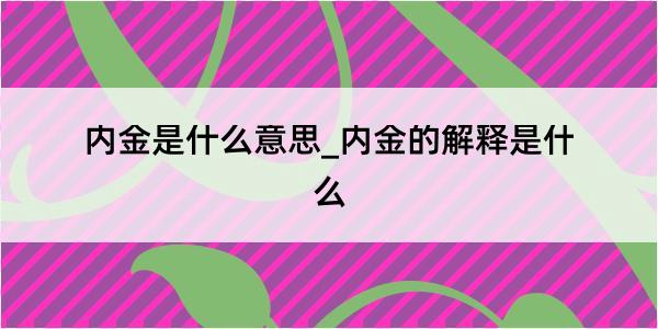 内金是什么意思_内金的解释是什么