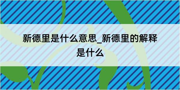 新德里是什么意思_新德里的解释是什么