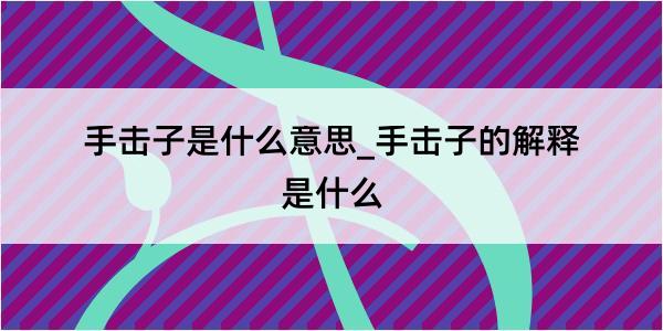 手击子是什么意思_手击子的解释是什么