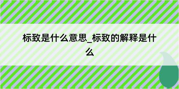 标致是什么意思_标致的解释是什么