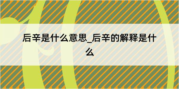 后辛是什么意思_后辛的解释是什么