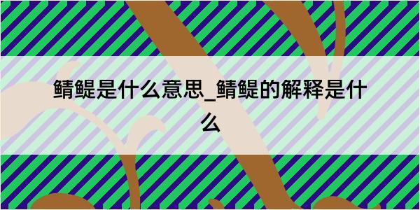 鲭鳀是什么意思_鲭鳀的解释是什么