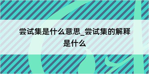 尝试集是什么意思_尝试集的解释是什么