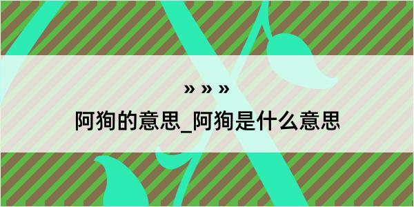 阿狥的意思_阿狥是什么意思