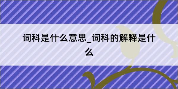 词科是什么意思_词科的解释是什么