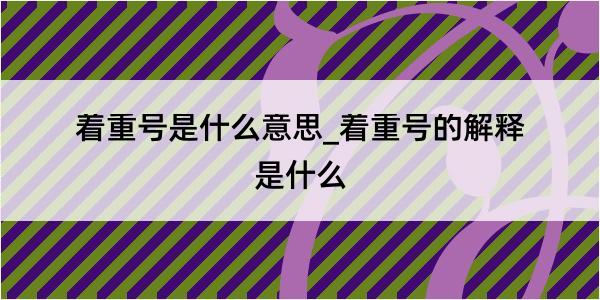 着重号是什么意思_着重号的解释是什么