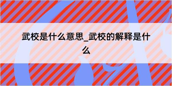 武校是什么意思_武校的解释是什么