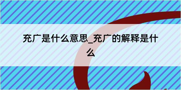 充广是什么意思_充广的解释是什么