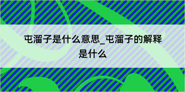 屯溜子是什么意思_屯溜子的解释是什么