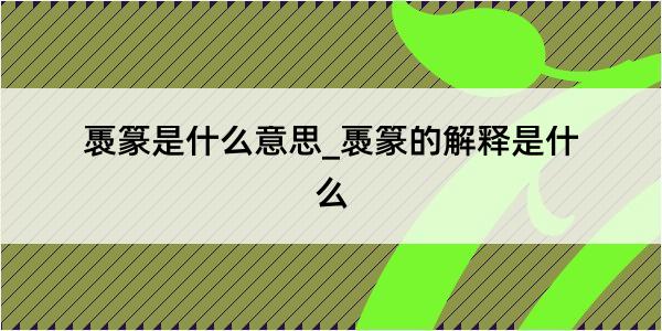 褭篆是什么意思_褭篆的解释是什么