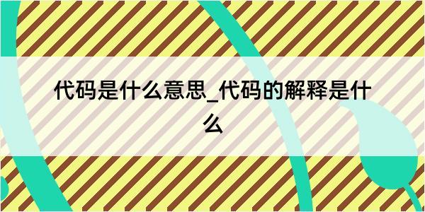 代码是什么意思_代码的解释是什么