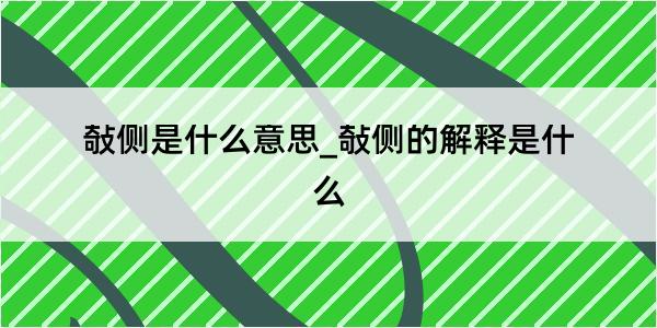 敧侧是什么意思_敧侧的解释是什么