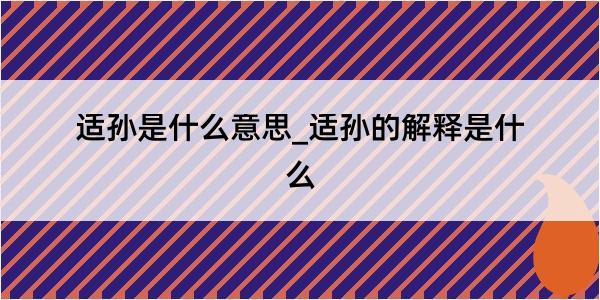 适孙是什么意思_适孙的解释是什么