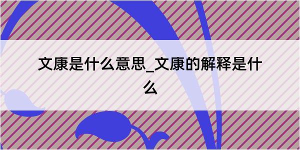 文康是什么意思_文康的解释是什么