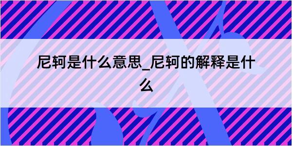 尼轲是什么意思_尼轲的解释是什么