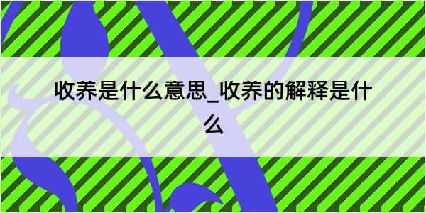 收养是什么意思_收养的解释是什么